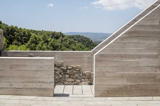 Medieval castle in Catalonia. Renovation and consolidation of the walls