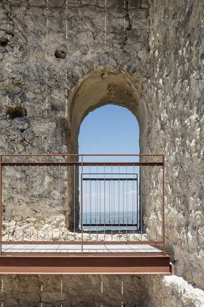 Medieval castle in Catalonia. Renovation and consolidation of the walls