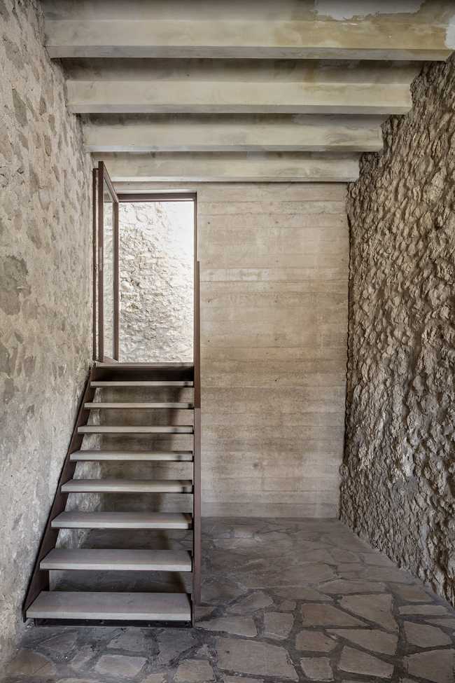Medieval castle in Catalonia. Renovation and consolidation of the walls