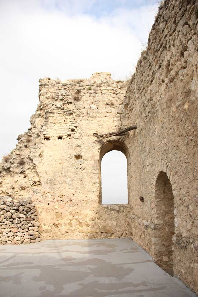 Medieval castle in Catalonia. Renovation and consolidation of the walls