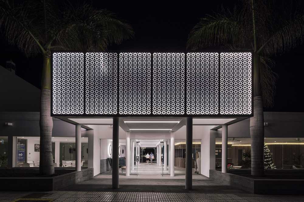 Delicate moodboard with splashes of blue. A small village styled hotel complex in Lanzarote
