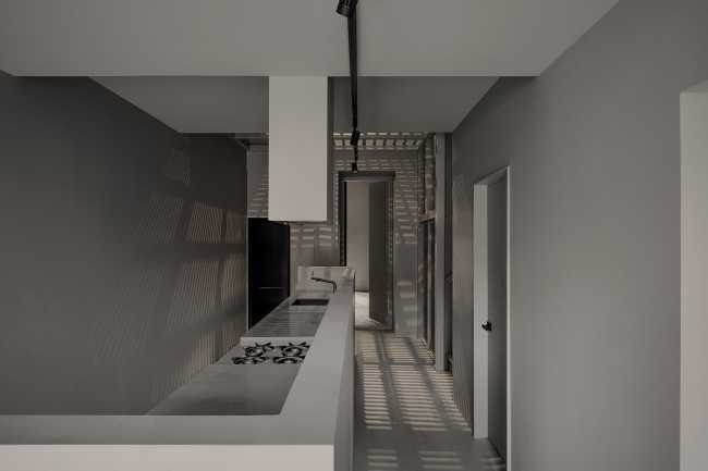 Vivienda monocromática gris