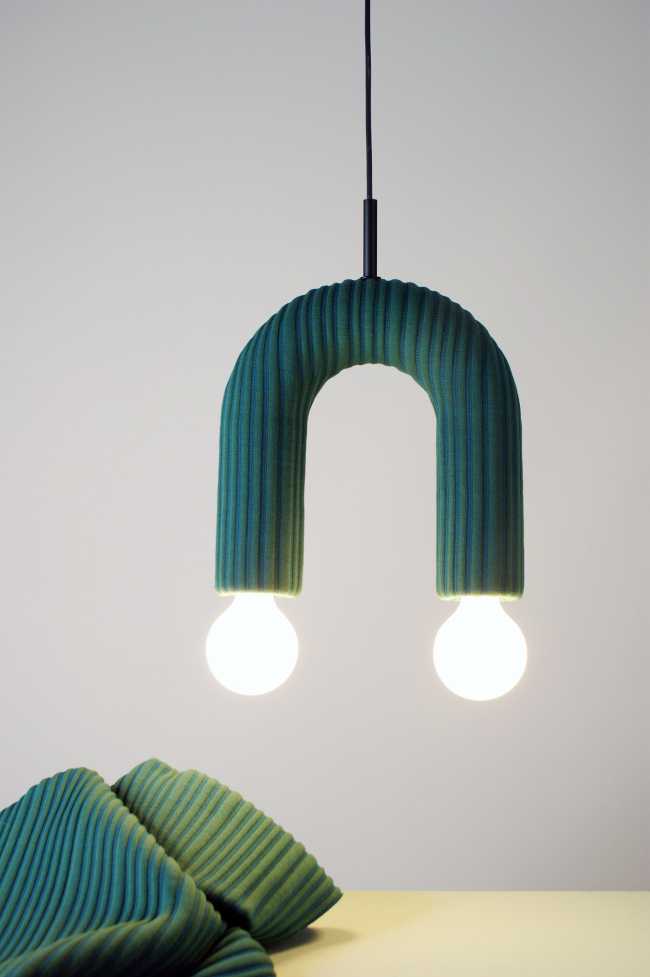 Light which reveals ordinary things. Contemporary handmade fabric lighting