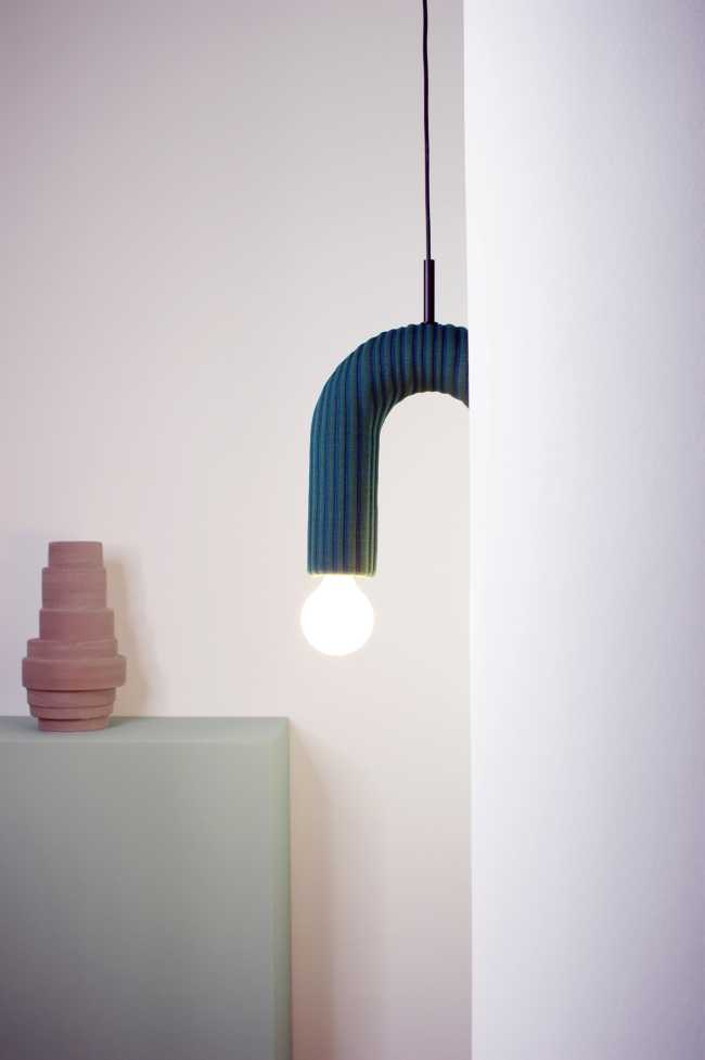 Light which reveals ordinary things. Contemporary handmade fabric lighting
