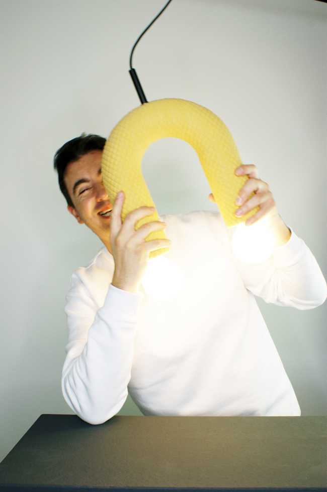 Light which reveals ordinary things. Contemporary handmade fabric lighting