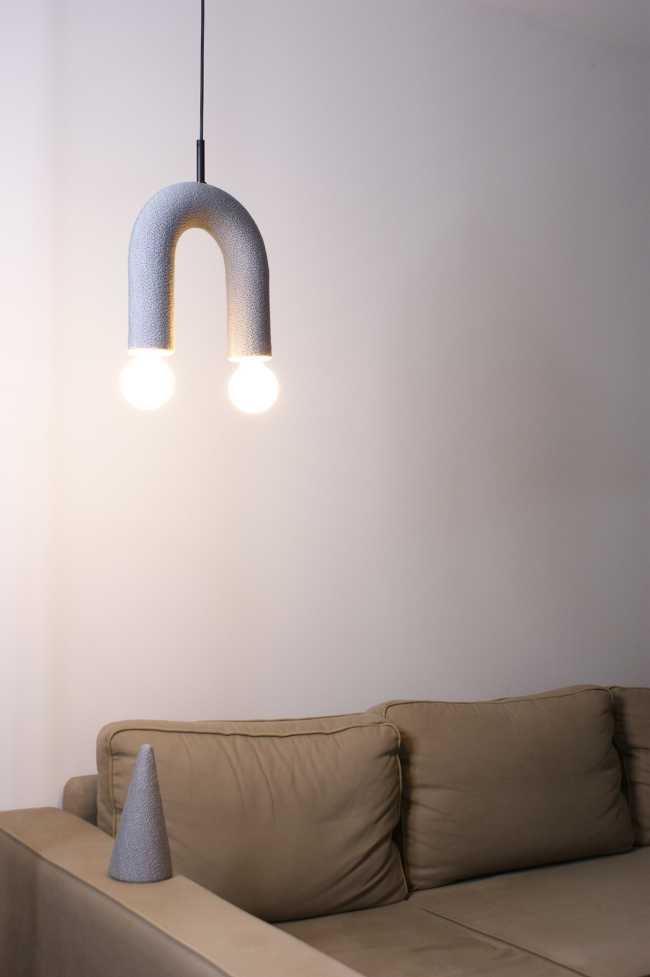 Light which reveals ordinary things. Contemporary handmade fabric lighting
