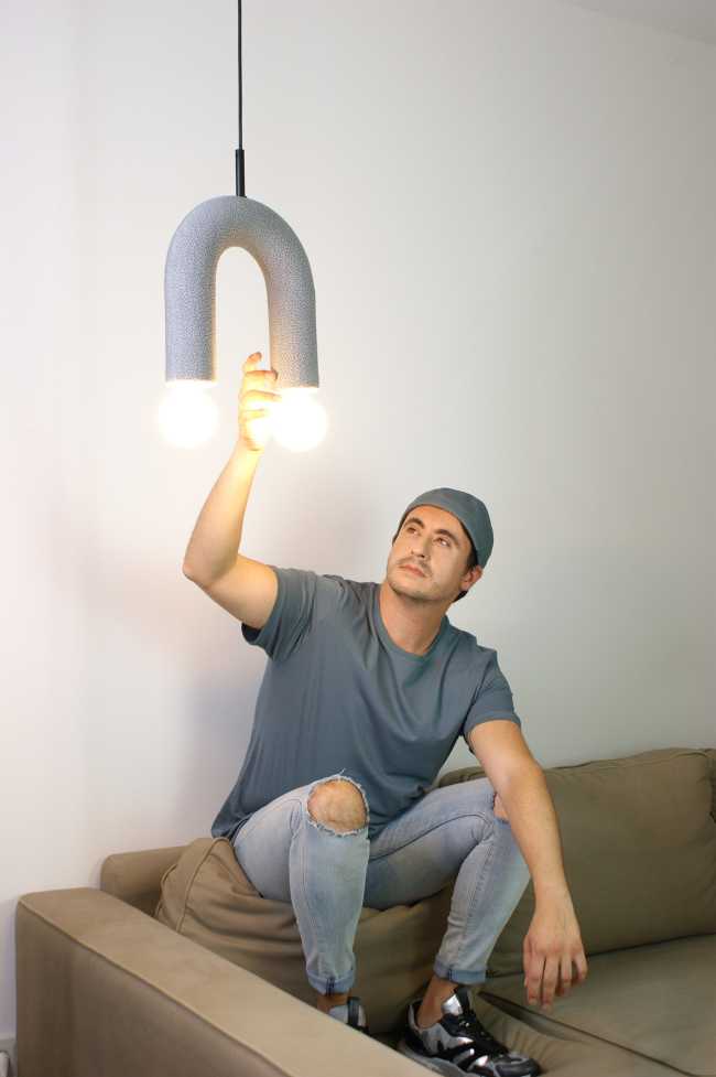 Light which reveals ordinary things. Contemporary handmade fabric lighting
