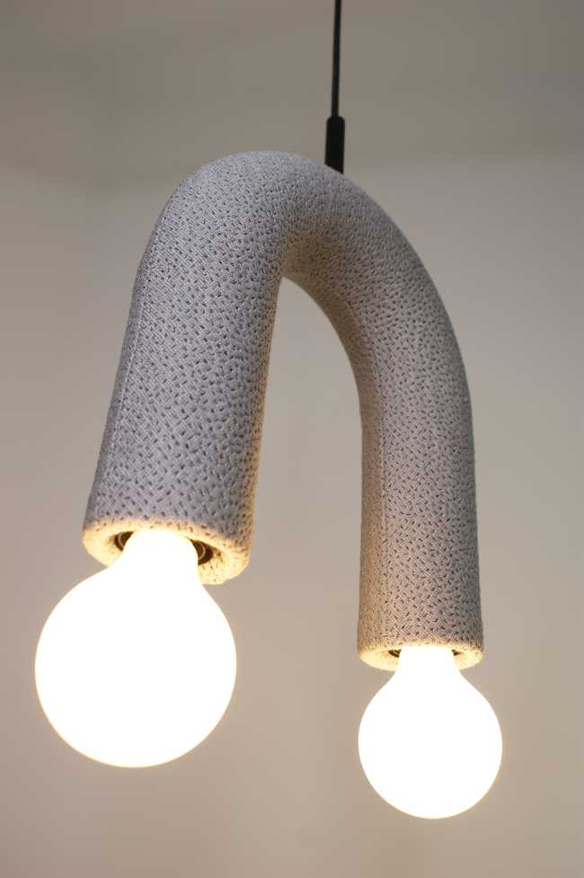 Light which reveals ordinary things. Contemporary handmade fabric lighting