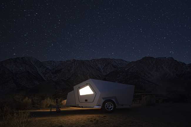 Polydrop, the electric travel trailer. A campsite that does not ...