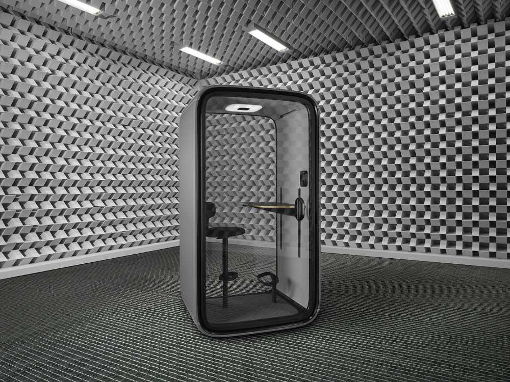 Telephone booth for offices. Design and technology to prepare for the growing demand for video conferencing
