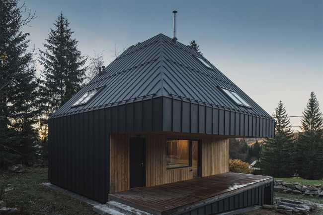 Chalet rivestito in alluminio