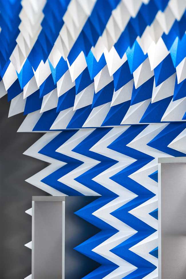 Games of geometries and colors. Ice cream parlor in Reykjavík inspired by an abstract ice cave.