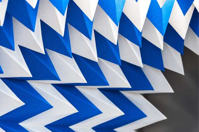 Games of geometries and colors. Ice cream parlor in Reykjavík inspired by an abstract ice cave.