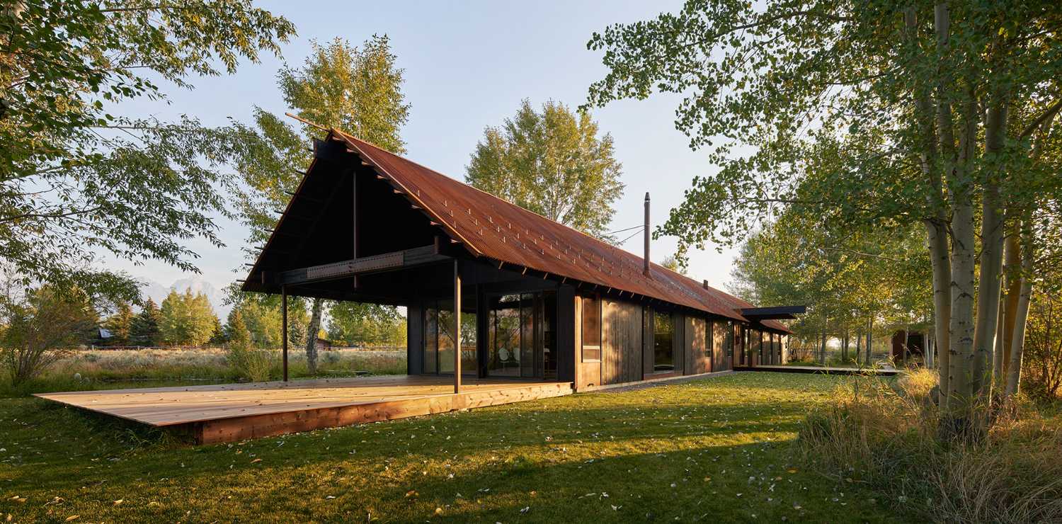 Minimalist housing in Wyoming. Form is borrowed from vernacular sheds