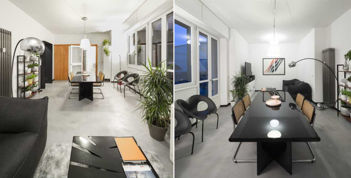 Renovated apartment in the center of Cuneo. New perception of space through the design of the furniture