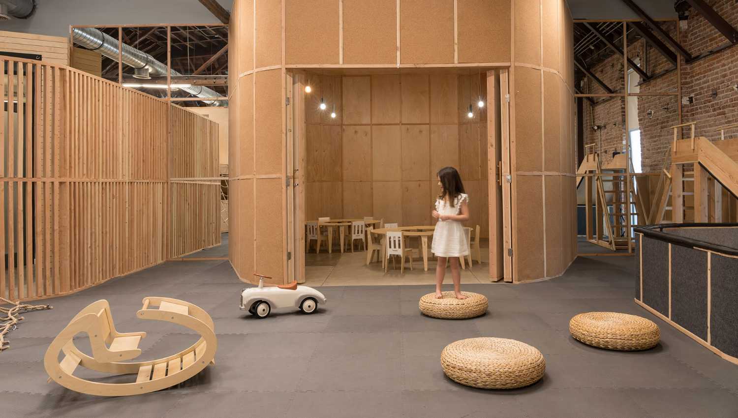 California headquarters for the Big and Tiny brand. Playground for adults and children