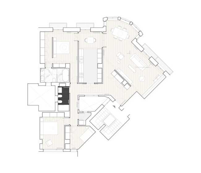 Classicism and design, union and independence. Harmonic contrasts in a private residence