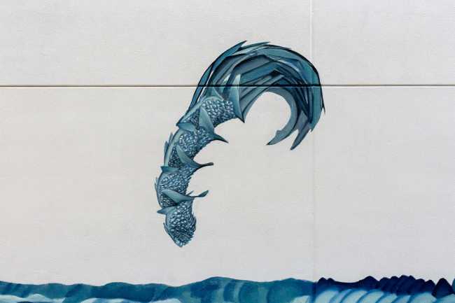 Une fresque artistique. Vue poétique et fantastique sur le ciel nuageux de New York.