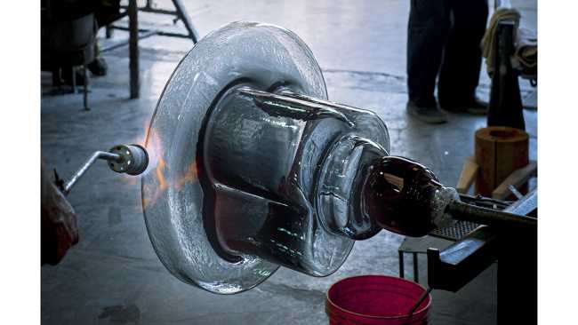 Soda tables. Blown glass for handcrafted furniture with a unique design