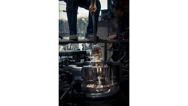 Soda tables. Blown glass for handcrafted furniture with a unique design