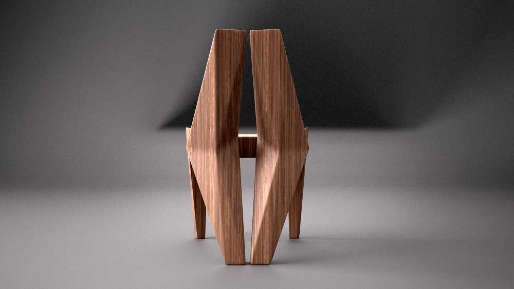 Anti-conventional shapes and traditional material. Wood and contemporary design