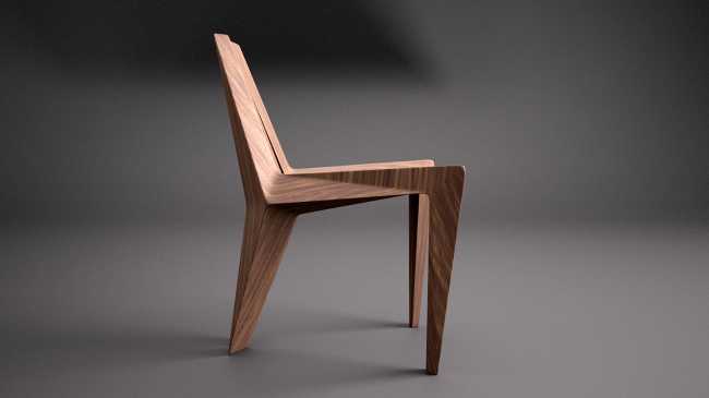 Anti-conventional shapes and traditional material. Wood and contemporary design