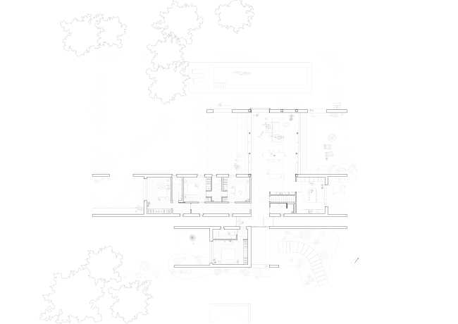 Visual and tactile continuity between the architecture and its environment. Vibrant monochrome effects in sunlight