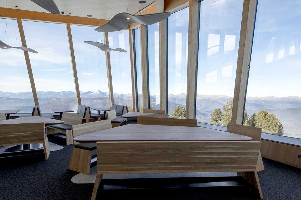 Restaurant perched on the Austrian Alps. Breathtaking scenery and 360-degree panoramic views
