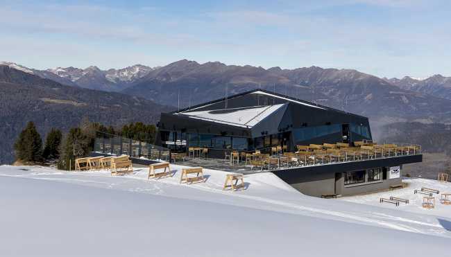 Restaurant perched on the Austrian Alps. Breathtaking scenery and 360-degree panoramic views