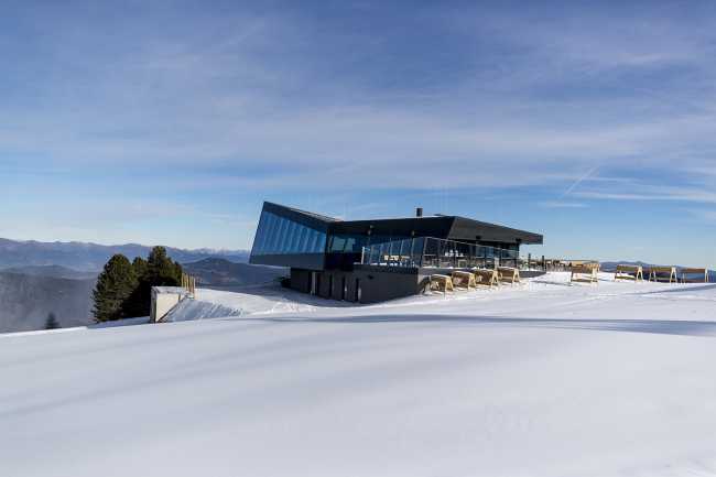 Restaurant perched on the Austrian Alps. Breathtaking scenery and 360-degree panoramic views