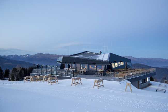 Restaurant perched on the Austrian Alps. Breathtaking scenery and 360-degree panoramic views