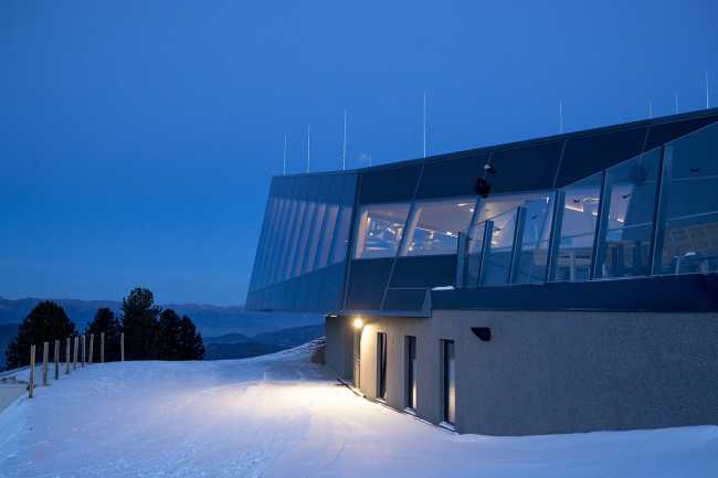 Restaurant perched on the Austrian Alps. Breathtaking scenery and 360-degree panoramic views