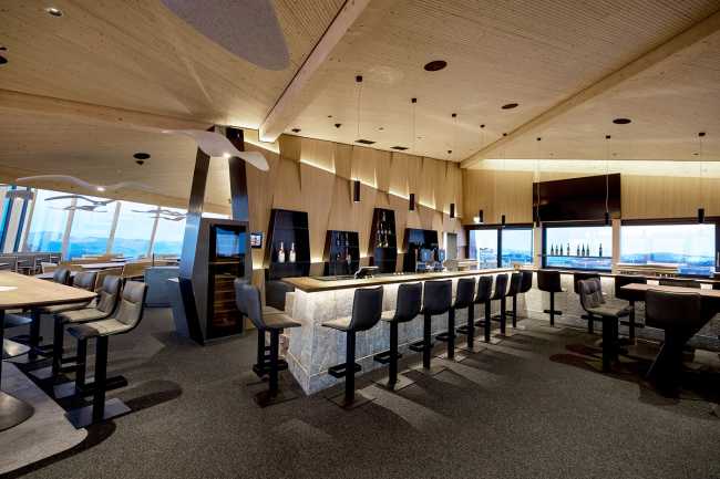 Restaurant perched on the Austrian Alps. Breathtaking scenery and 360-degree panoramic views