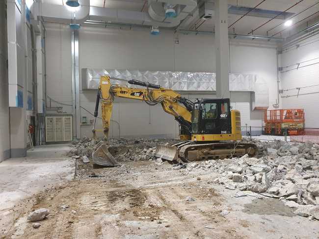 Isolamento delle vibrazioni causate da una nuova rotativa nello stabilimento di Centro Stampa Quotidiani a Brescia