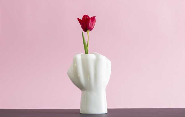 Un vaso di fiori con messaggio: FCK Vase, we FCKing love you!