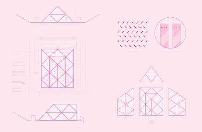 Roof Line Garden. Coloured ribbons to create a space for socialising