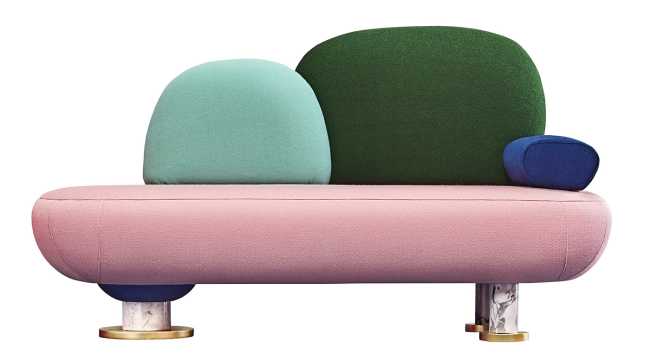 Infinite combinations of Toadstool for an upholstery collection inspired by graphic design