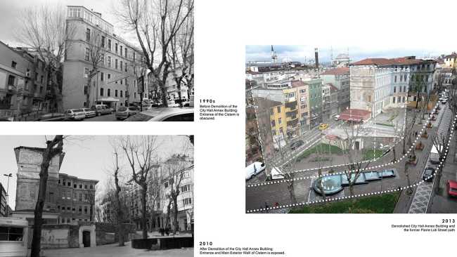 The Urban Redevelopment around the Theodosius Cistern in Istanbul breaks down time barriers by bringing awareness of the hidden historical heritage