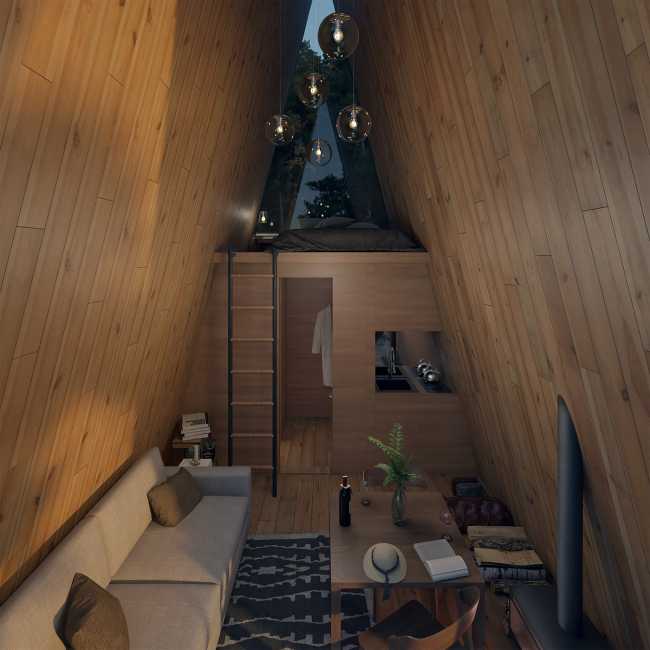 In Mexico's Valle de Bravo, a modular micro-housing project in wood and steel has been designed to offer optimised spaces with comfort and style