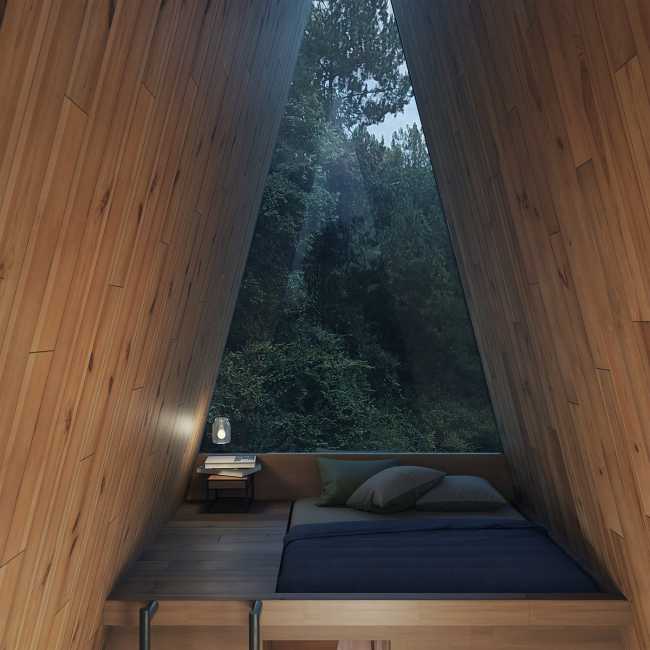 In Mexico's Valle de Bravo, a modular micro-housing project in wood and steel has been designed to offer optimised spaces with comfort and style