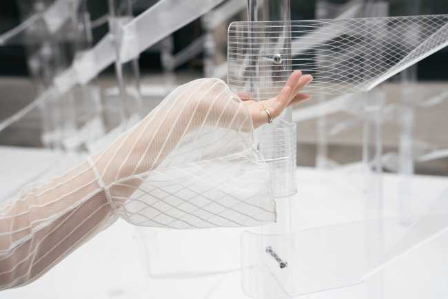 Kori. An installation which invites passersby to play with its transparent features