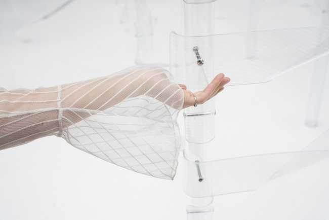 Kori. An installation which invites passersby to play with its transparent features