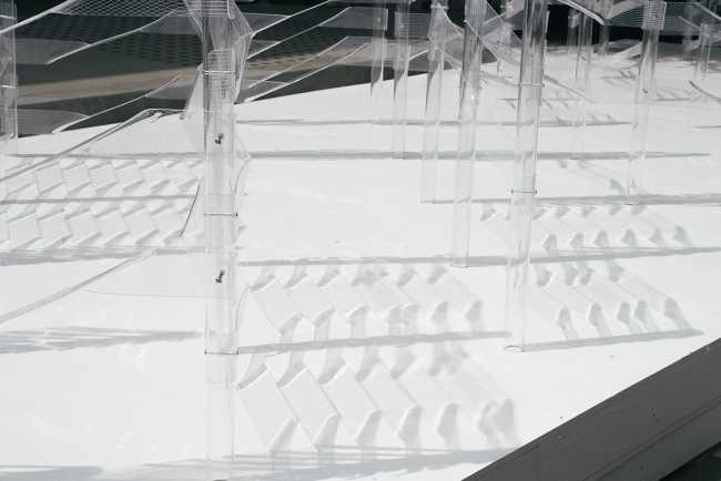 Kori. An installation which invites passersby to play with its transparent features