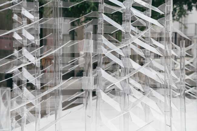 Kori. An installation which invites passersby to play with its transparent features