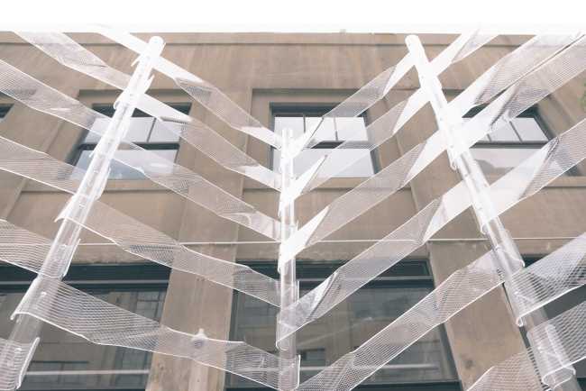 Kori. An installation which invites passersby to play with its transparent features