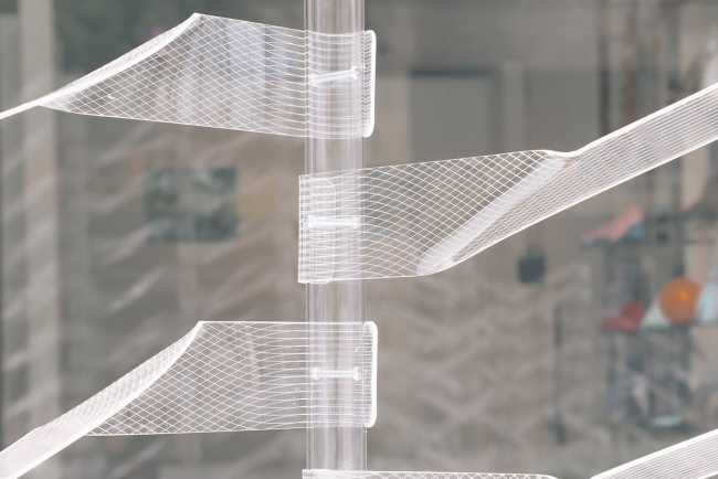 Kori. An installation which invites passersby to play with its transparent features