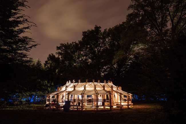 Troppotondo arena, a unique circular theatre of aboriginal inspiration for the Terraferma festival
