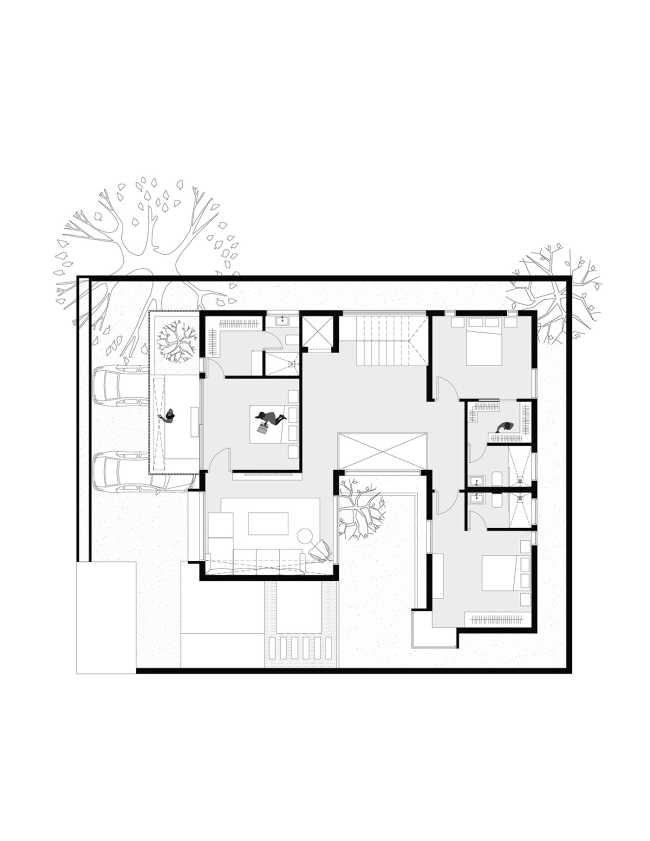 L'espace qui embrasse la nature et toute la famille : Courtyard House