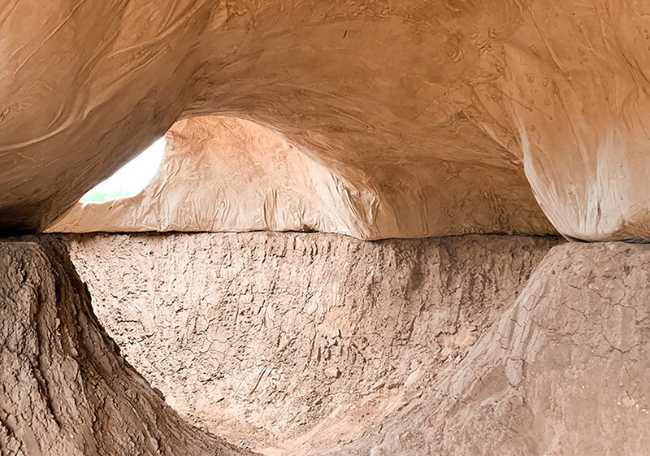 Poured paper mache for the Agg Hab, the world's largest eco-dwelling prototype