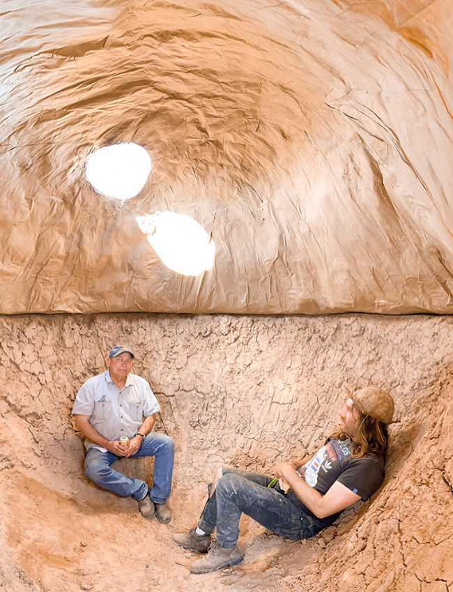 Poured paper mache for the Agg Hab, the world's largest eco-dwelling prototype